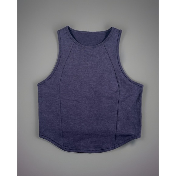 Lululemon Softy Suedy Crewneck Cropped Tank Size 6 Top Racerback Workout Gym - Picture 1 of 9